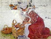 Carl Larsson martina med matkorgen painting